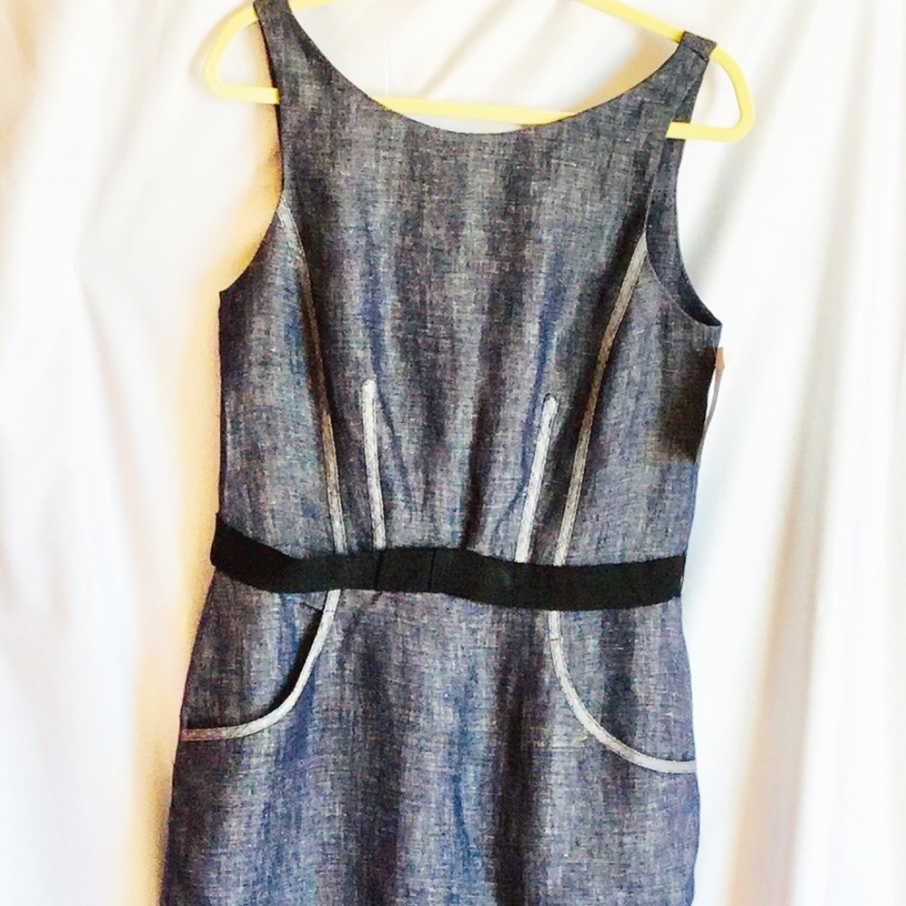 Taylor Blue Linen Sleeveless Dress sz 10 NEW